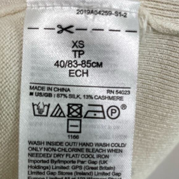 Banana Republic Silk Cashmere Crewneck Sweater Cream Stars America 4th Women XS - Picture 6 of 11